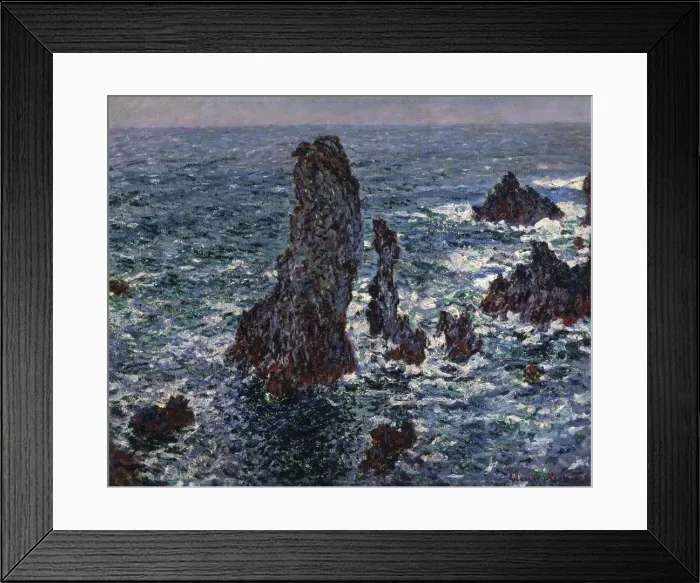 Framed Print : The Rocks in Belle-Ile (Pyramides de Port-Coton, Mer sauvage), 1886. Artist: Claude Monet Framed Print : The Rocks in Belle-Ile (Pyramides de Port-Coton, Mer sauvage), 1886. Artist: Claude Monet