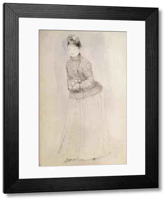 Framed Print : Woman with a Muff, c1883-c1884. Artist: Pierre-Auguste Renoir Framed Print : Woman with a Muff, c1883-c1884. Artist: Pierre-Auguste Renoir