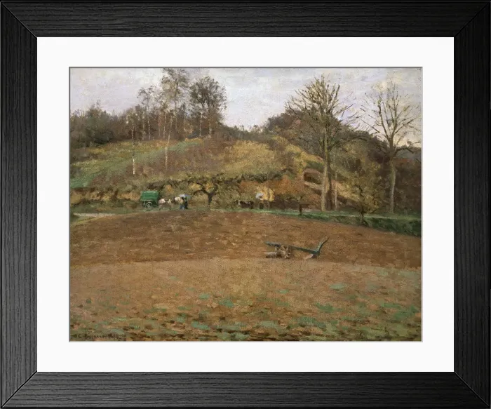 Framed Print : Ploughland, 1874. Artist: Camille Pissarro Framed Print : Ploughland, 1874. Artist: Camille Pissarro