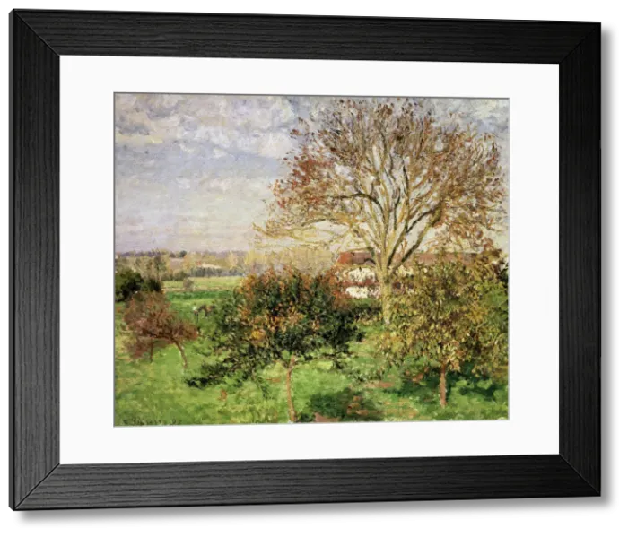 Framed Print : Autumn morning at Eragny, 1897. Artist: Camille Pissarro Framed Print : Autumn morning at Eragny, 1897. Artist: Camille Pissarro