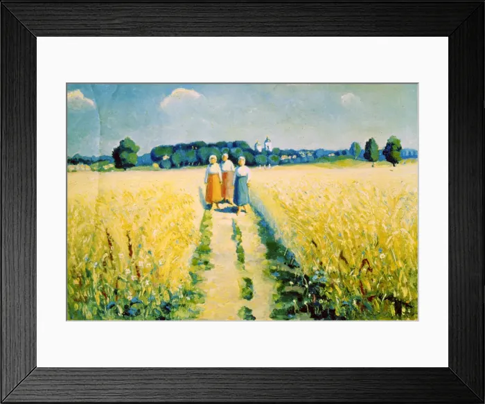 Framed Print : Three Women on the Road, after 1927. Artist: Kazimir Malevich Framed Print : Three Women on the Road, after 1927. Artist: Kazimir Malevich