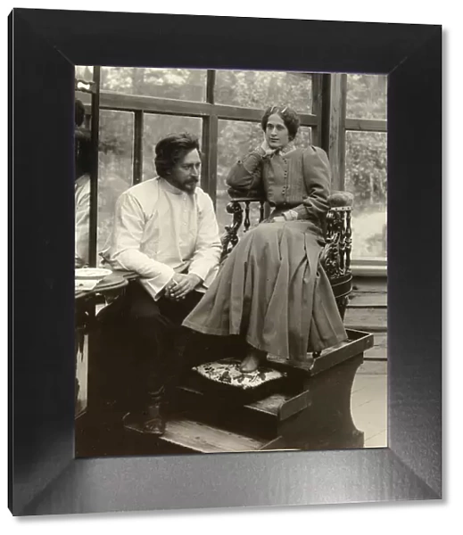 Russian author Leonid Andreyev with his wife, early 20th century. Artist: Karl Karlovich Bulla