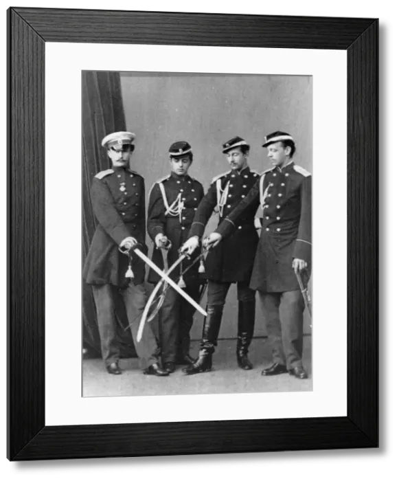Framed Print : Grand Dukes Alexander Alexandrovich and Vladimir Alexandrovich of Russia, c1870-c1875(?). Artist: Sergei Levitsky Framed Print : Grand Dukes Alexander Alexandrovich and Vladimir Alexandrovich of Russia, c1870-c1875(?). Artist: Sergei Levitsky