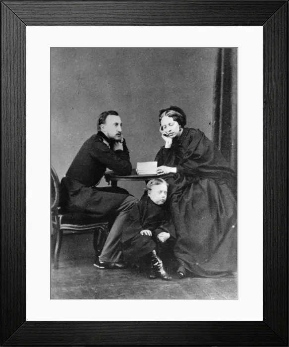 Framed Print : Grand Duke Nicholas Nikolaevich (the elder) of Russia with his wife and son, c1861-c1863 Framed Print : Grand Duke Nicholas Nikolaevich (the elder) of Russia with his wife and son, c1861-c1863