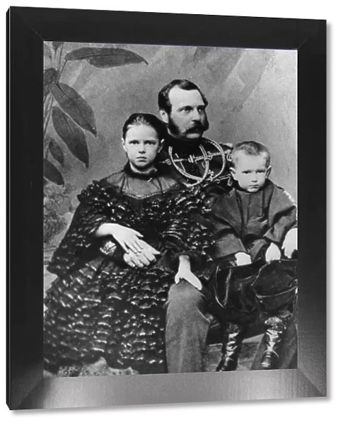 Tsar Alexander II of Russia with his daughter Maria and son Sergei, c1860-c1862
