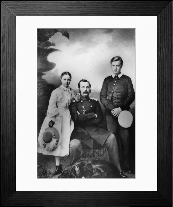 Framed Print : Tsar Alexander II of Russia with his daughter Maria and son Alexei, 1863. Artist: Ivan Fyodorovich Alexandrovsky Framed Print : Tsar Alexander II of Russia with his daughter Maria and son Alexei, 1863. Artist: Ivan Fyodorovich Alexandrovsky