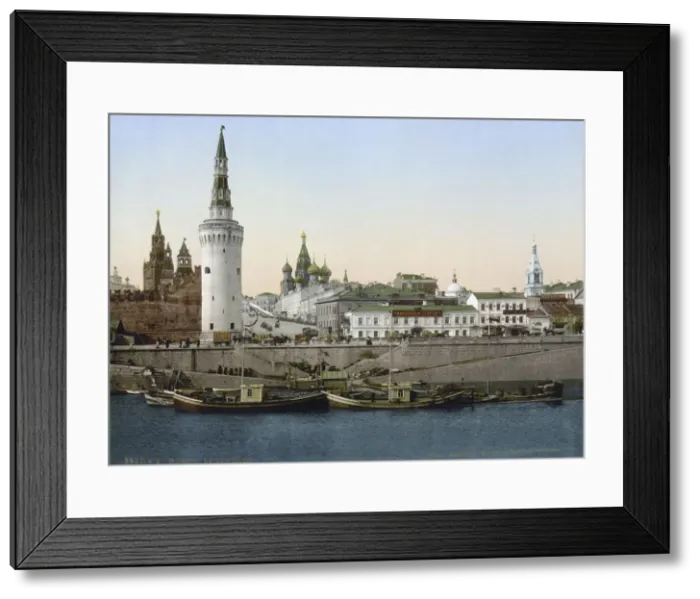 Framed Print : View of the St Basils Slope, seen from the Moskva River, Moscow, Russia, c1890-c1905 Framed Print : View of the St Basils Slope, seen from the Moskva River, Moscow, Russia, c1890-c1905