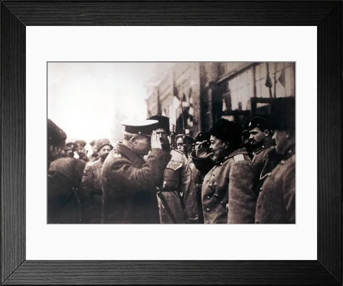 Framed Print : White Russian General Anton Denikin mees British Major-General Frederick Poole, Russia, 1918 Framed Print : White Russian General Anton Denikin mees British Major-General Frederick Poole, Russia, 1918