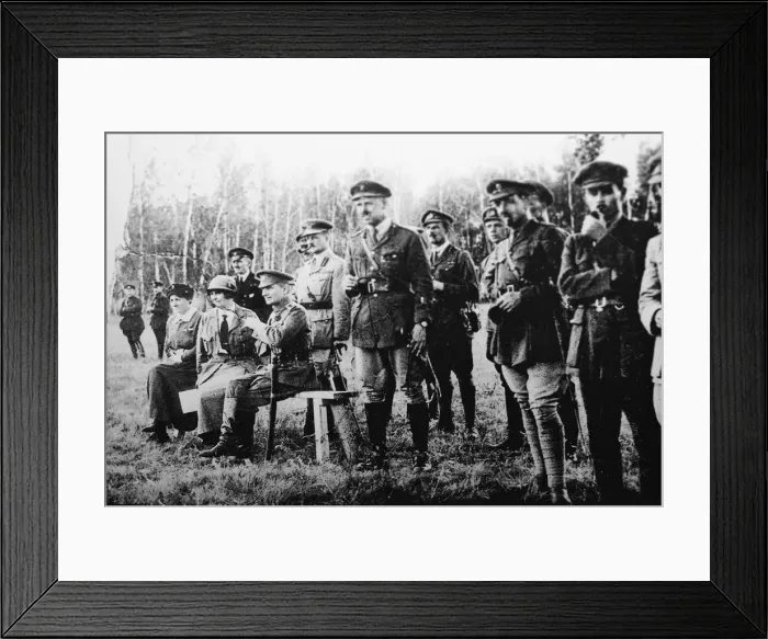 Framed Print : Admiral Alexander Kolchak (sitting) with British officers on the Eastern Front, Russia, 1918 Framed Print : Admiral Alexander Kolchak (sitting) with British officers on the Eastern Front, Russia, 1918