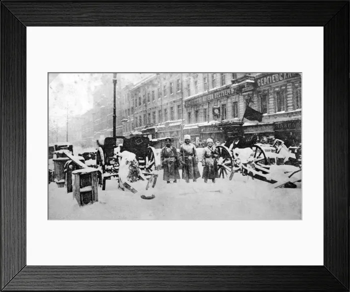 Framed Print : Revolutionary barricades on Liteyny Prospekt, Petrograd, Russia, 27 February 1917 Framed Print : Revolutionary barricades on Liteyny Prospekt, Petrograd, Russia, 27 February 1917