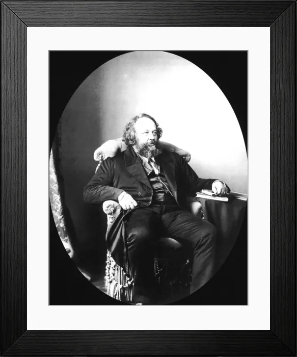 Framed Print : Mikhail Bakunin, Russian revolutionary and theorist of anarchism, 1863. Artist: Sergei Levitsky Framed Print : Mikhail Bakunin, Russian revolutionary and theorist of anarchism, 1863. Artist: Sergei Levitsky