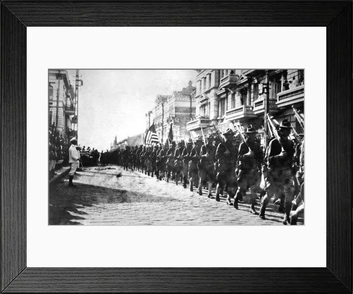 Framed Print : American troops parading in Vladivostok, Russia, 1918 Framed Print : American troops parading in Vladivostok, Russia, 1918