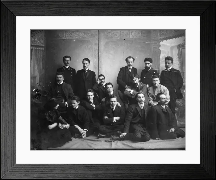 Framed Print : Russian author and poet Andrei Bely with symbolist authors, 1907 Framed Print : Russian author and poet Andrei Bely with symbolist authors, 1907