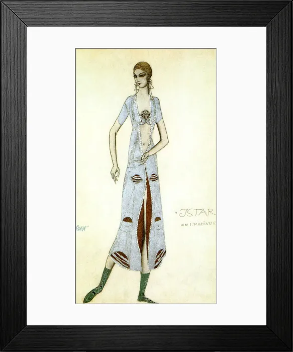 Framed Print : Costume design for Ida Rubinstein as Ishtar, 1924. Artist: Leon Bakst Framed Print : Costume design for Ida Rubinstein as Ishtar, 1924. Artist: Leon Bakst