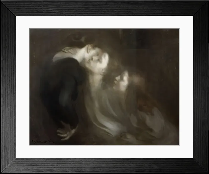 Framed Print : The Motherly Kiss, late 1890s. Artist: Eugene Carriere Framed Print : The Motherly Kiss, late 1890s. Artist: Eugene Carriere