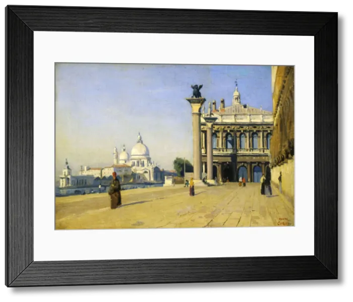 Framed Print : Morning in Venice, 1834. Artist: Jean-Baptiste-Camille Corot Framed Print : Morning in Venice, 1834. Artist: Jean-Baptiste-Camille Corot
