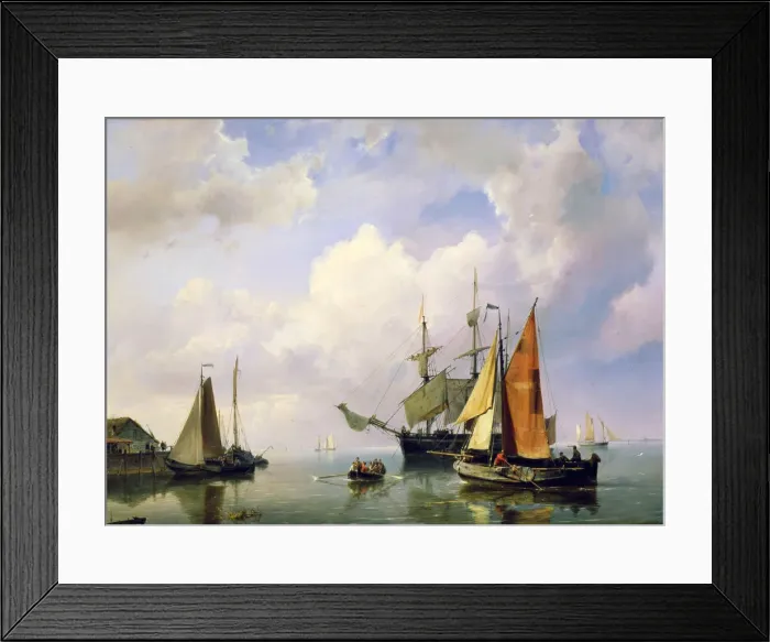 Framed Print : A Sea Landscape, mid 19th century. Artist: Marinus Adrianus Koekkoek Framed Print : A Sea Landscape, mid 19th century. Artist: Marinus Adrianus Koekkoek