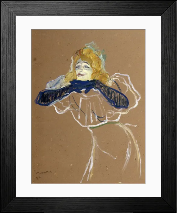 Framed Print : The Singer Yvette Guilbert, 1894. Artist: Henri de Toulouse-Lautrec