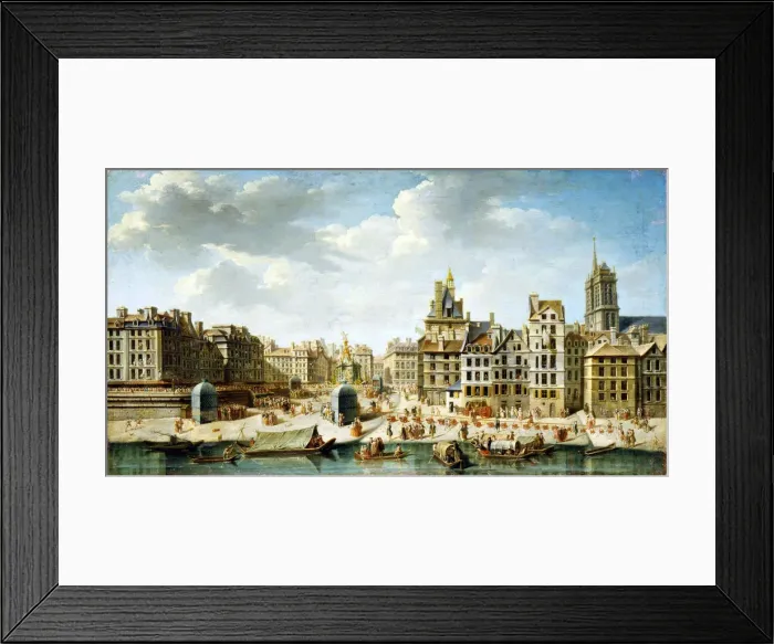 Framed Print : The Place de Greve in Paris, 1746. Artist: Nicolas Raguenet Framed Print : The Place de Greve in Paris, 1746. Artist: Nicolas Raguenet