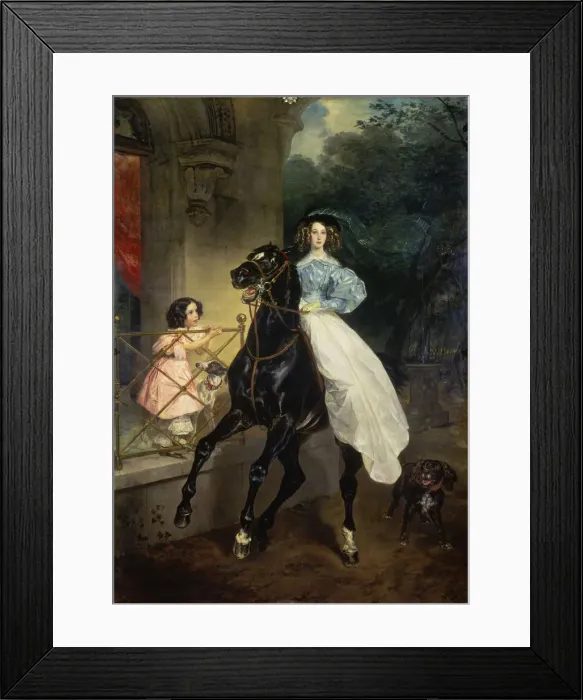 Framed Print : Horsewoman, Portrait of Giovanina and Amazillia Pacini, 1832. Artist: Karl Briullov Framed Print : Horsewoman, Portrait of Giovanina and Amazillia Pacini, 1832. Artist: Karl Briullov