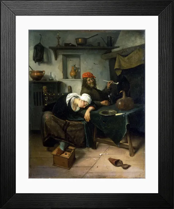Framed Print : The Idlers, c1660. Artist: Jan Steen Framed Print : The Idlers, c1660. Artist: Jan Steen
