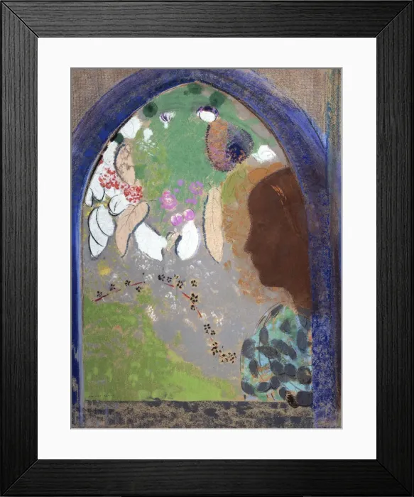 Framed Print : Woman at the Window, 1903-1908. Artist: Odilon Redon Framed Print : Woman at the Window, 1903-1908. Artist: Odilon Redon