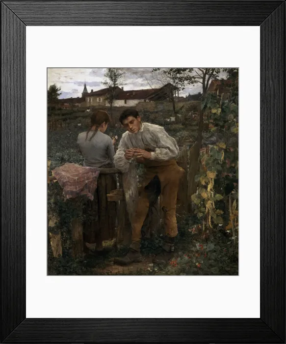 Framed Print : Rural Love, 1882. Artist: Jules Bastien-Lepage Framed Print : Rural Love, 1882. Artist: Jules Bastien-Lepage