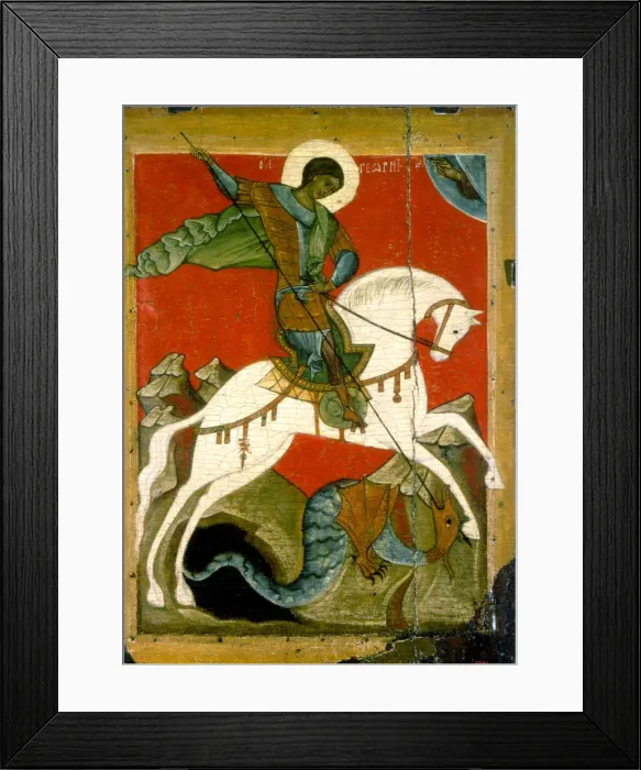 Framed Print : Saint George and the Dragon, late 14th century Framed Print : Saint George and the Dragon, late 14th century