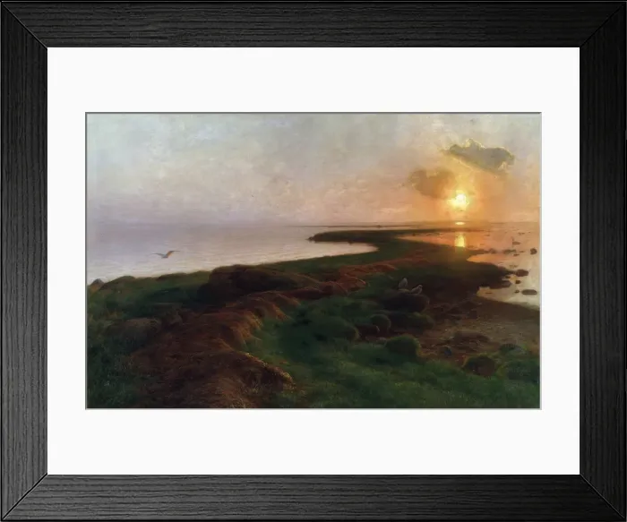 Framed Print : Sunset in a Lagoon, 1897. Artist: Hans Ole Brasen Framed Print : Sunset in a Lagoon, 1897. Artist: Hans Ole Brasen