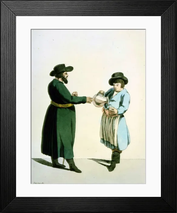 Framed Print : Kvass vendor, 1799. Artist: Christian Gottfried Heinrich Geissler Framed Print : Kvass vendor, 1799. Artist: Christian Gottfried Heinrich Geissler