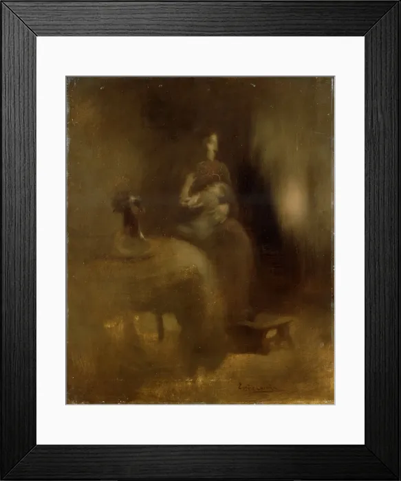 Framed Print : Woman with a Baby in Her Lap, 1890s. Artist: Eugene Carriere Framed Print : Woman with a Baby in Her Lap, 1890s. Artist: Eugene Carriere