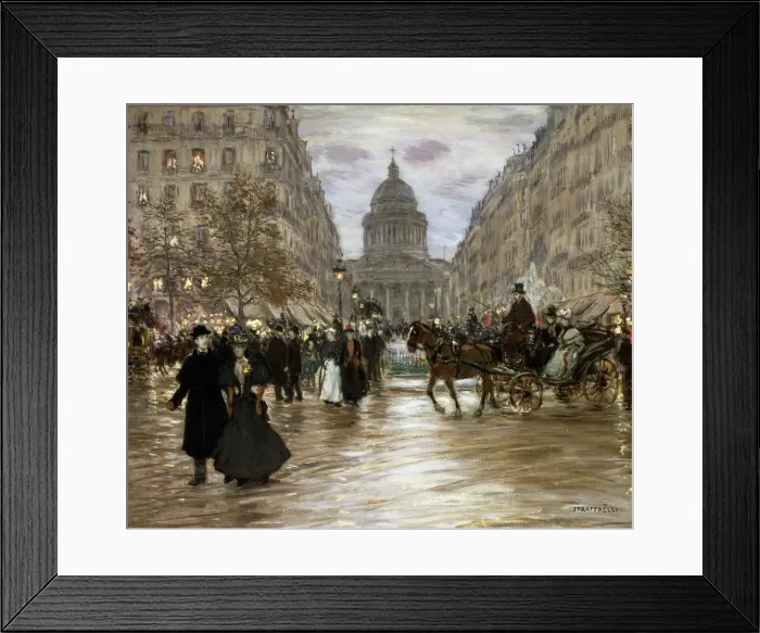 Framed Print : Boulevard Saint-Michel, late 19th or early 20th century. Artist: Jean Francois Raffaelli Framed Print : Boulevard Saint-Michel, late 19th or early 20th century. Artist: Jean Francois Raffaelli