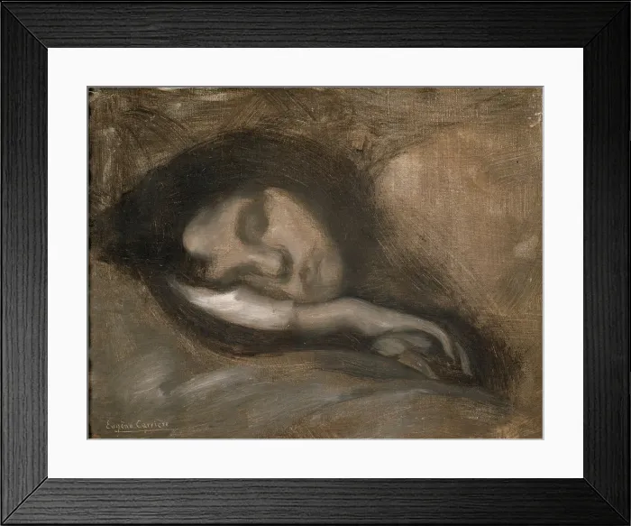 Framed Print : Head of a Sleeping Woman, 19th or early 20th century. Artist: Eugene Carriere Framed Print : Head of a Sleeping Woman, 19th or early 20th century. Artist: Eugene Carriere