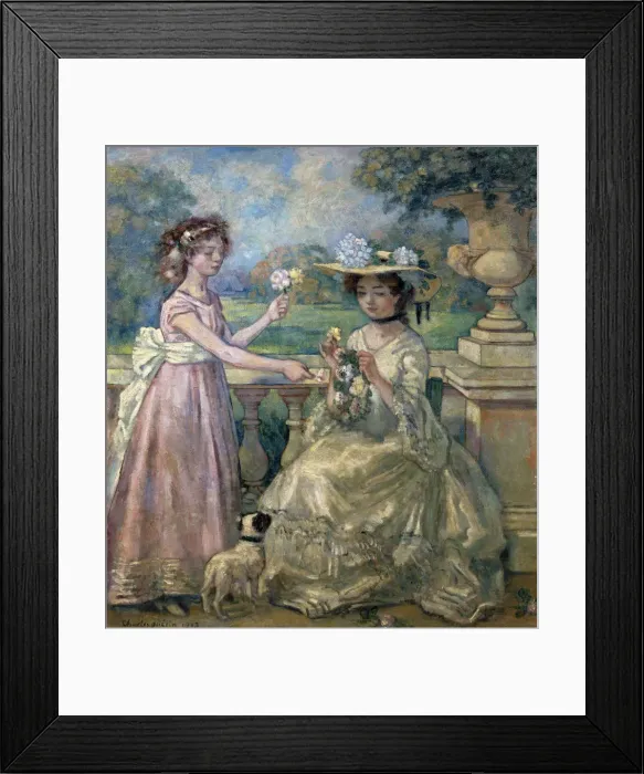 Framed Print : Two Girls on a Terrace, 1903. Artist: Charles Guerin Framed Print : Two Girls on a Terrace, 1903. Artist: Charles Guerin