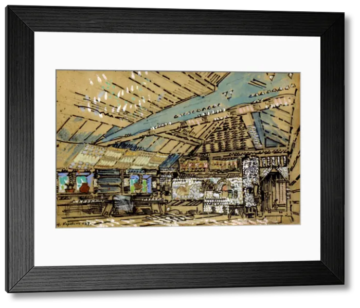 Framed Print : Stage design for the opera Sadko, by Nikolai Rimsky-Korsakov, Novgorod, Russia, 1917. Artist: Konstantin Korovin Framed Print : Stage design for the opera Sadko, by Nikolai Rimsky-Korsakov, Novgorod, Russia, 1917. Artist: Konstantin Korovin