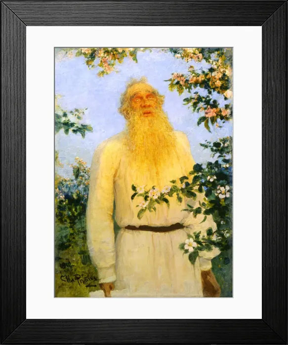 Framed Print : Portrait of the author Leo N Tolstoy, 1912. Artist: Il ya Repin Framed Print : Portrait of the author Leo N Tolstoy, 1912. Artist: Il ya Repin