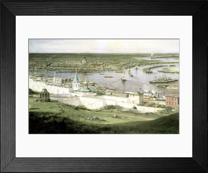 Framed Print : View of Nizhny Novgorod, 1878. Artist: Aleksey Bogolyubov Framed Print : View of Nizhny Novgorod, 1878. Artist: Aleksey Bogolyubov