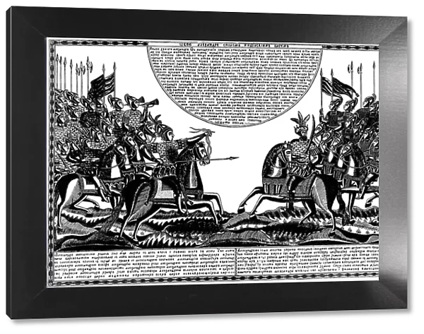 The Battle of Alexander the Great against King Porus, Lubok print, 1830s