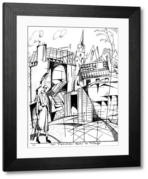 Framed Print : Trenches in the Countryside, 1916. Artist: Jean-Emile Laboureur Framed Print : Trenches in the Countryside, 1916. Artist: Jean-Emile Laboureur