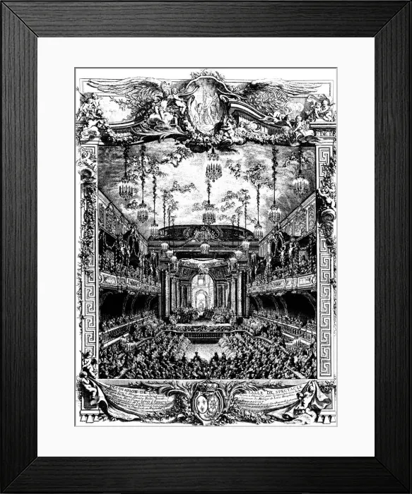 Framed Print : Decoration of a hall in Versailles, France, 1745. Artist: Charles Nicolas Cochin Framed Print : Decoration of a hall in Versailles, France, 1745. Artist: Charles Nicolas Cochin