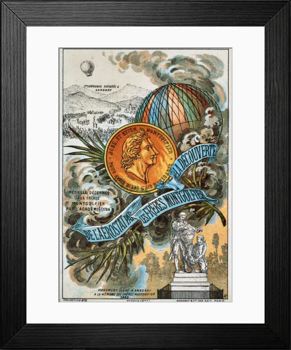 Framed Print : The Montgolfier brothers, French ballooning pioneers, (1890s) Framed Print : The Montgolfier brothers, French ballooning pioneers, (1890s)