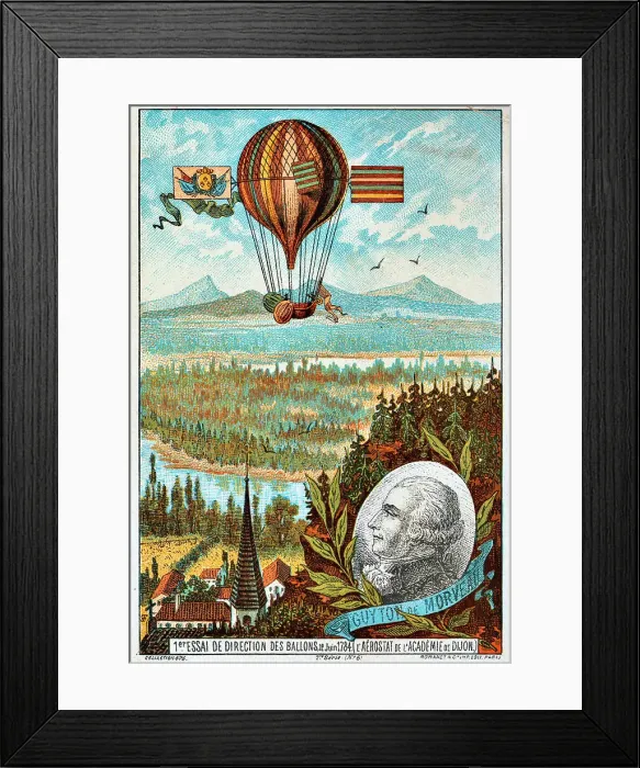 Framed Print : First attempt by Guyton de Morveau to direct a balloon, Dijon, France, 1784 (1890s) Framed Print : First attempt by Guyton de Morveau to direct a balloon, Dijon, France, 1784 (1890s)