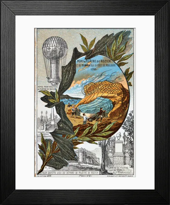 Framed Print : Death of Pilatre de Rozier and Romain, 1785 (1890s) Framed Print : Death of Pilatre de Rozier and Romain, 1785 (1890s)