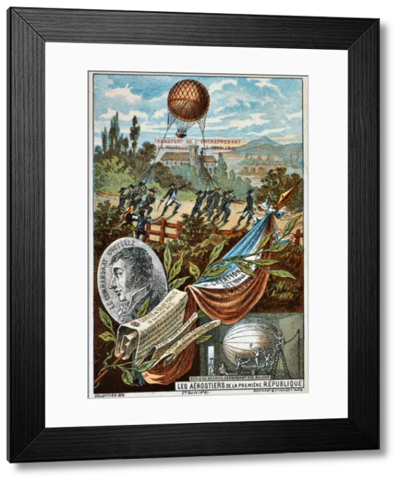 Framed Print : Transport of the balloon Entreprenant from Mauberge to Charleroi, 1794 (1890s)