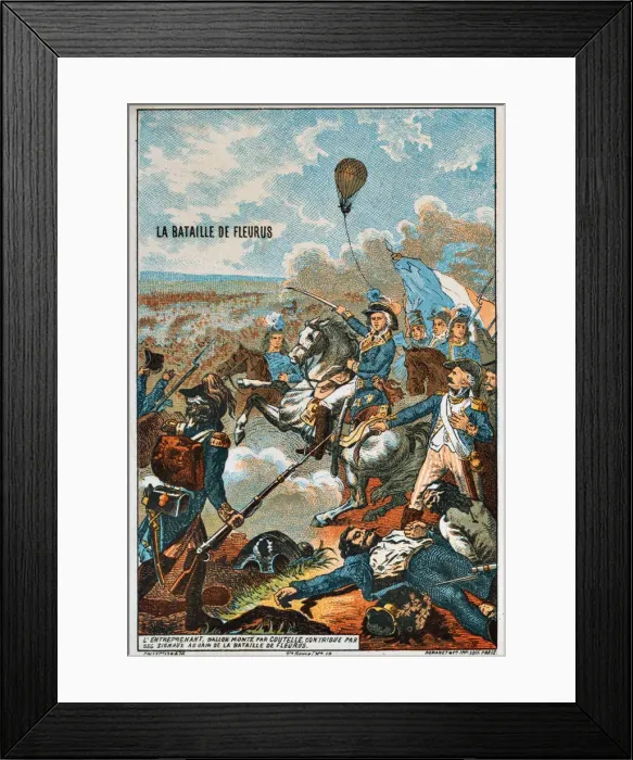 Framed Print : The balloon Entreprenant, flown by Coutelle, at the Battle of Fleurus, 1794 (1890s) Framed Print : The balloon Entreprenant, flown by Coutelle, at the Battle of Fleurus, 1794 (1890s)