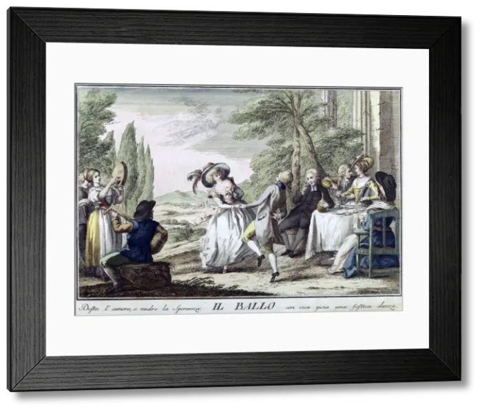 Framed Print : Il Ballo ( The Dance ), 1790. Artist: Giuseppe Piattoli Framed Print : Il Ballo ( The Dance ), 1790. Artist: Giuseppe Piattoli