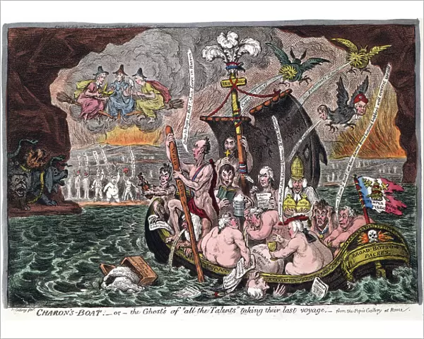 Charons Boat, or the Ghosts of all the Talents taking their last voyage, 1807. Artist: James Gillray