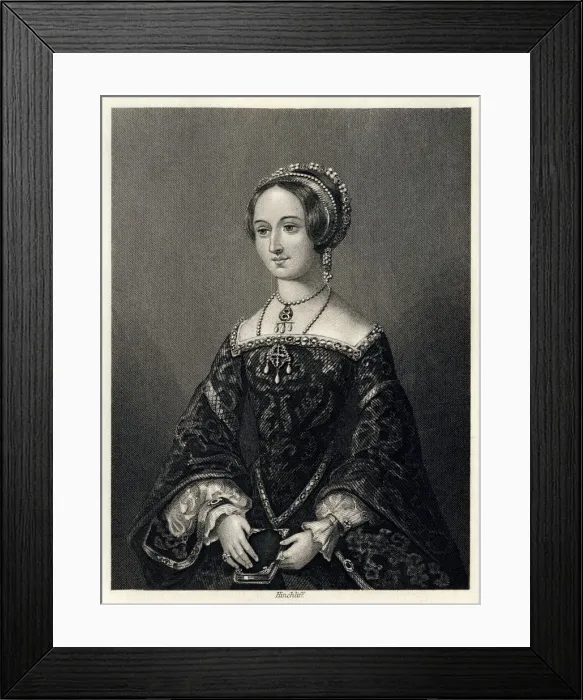 Framed Print : Marguerite de Navarre, Queen Consort of Henry II of Navarre, (1864). Artist: John James Hinchcliff Framed Print : Marguerite de Navarre, Queen Consort of Henry II of Navarre, (1864). Artist: John James Hinchcliff