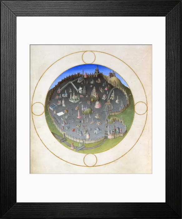 Framed Print : A plan of Rome, 1412-1416. Artist: Hermann Limbourg Framed Print : A plan of Rome, 1412-1416. Artist: Hermann Limbourg
