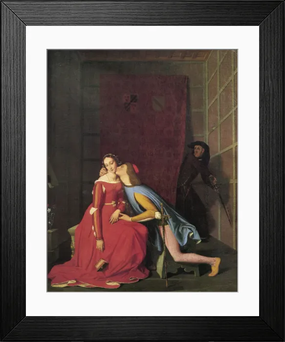 Framed Print : Paolo and Francesca, 1819. Artist: Jean-Auguste-Dominique Ingres Framed Print : Paolo and Francesca, 1819. Artist: Jean-Auguste-Dominique Ingres